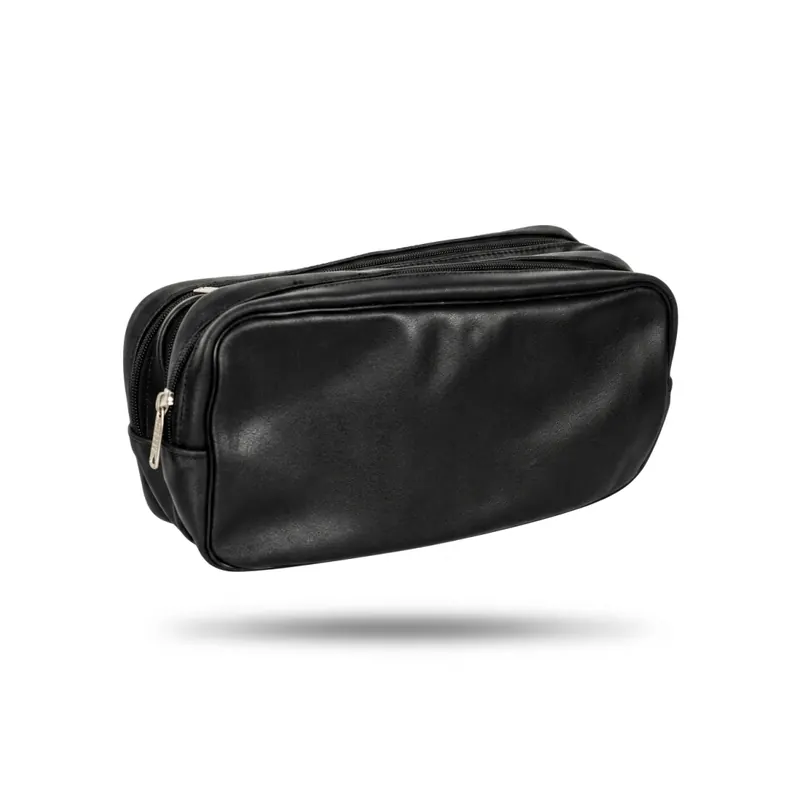 Epsilon Black Leather Men's Wash Bag