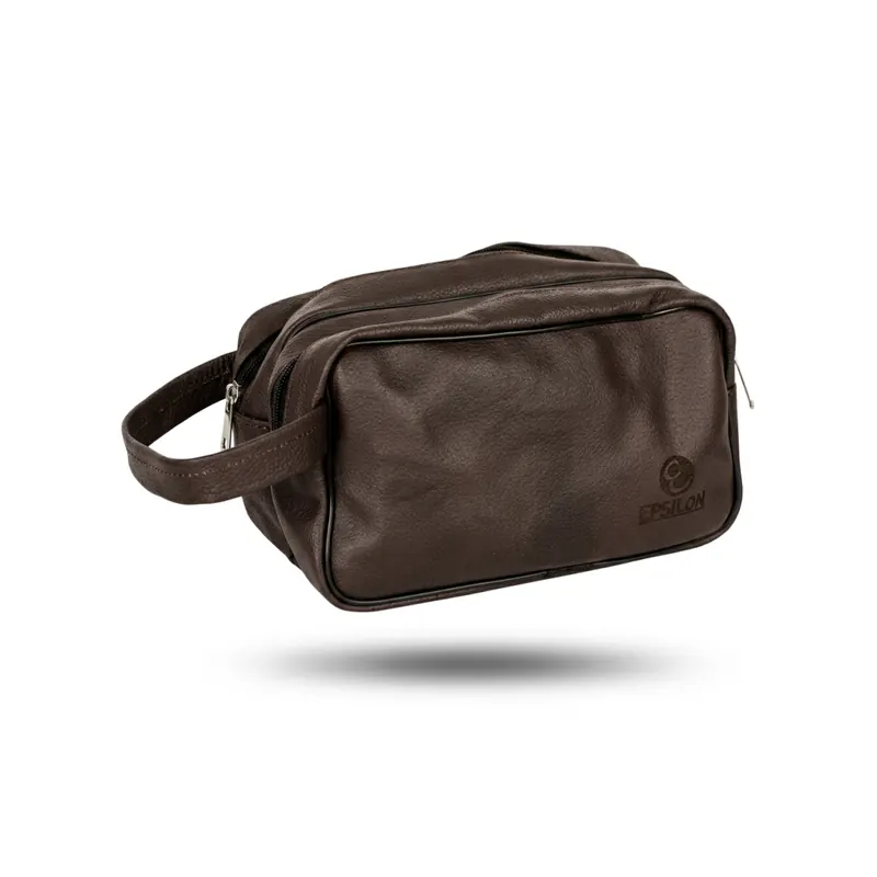 Epsilon Brown Leather Men's Wash Bag