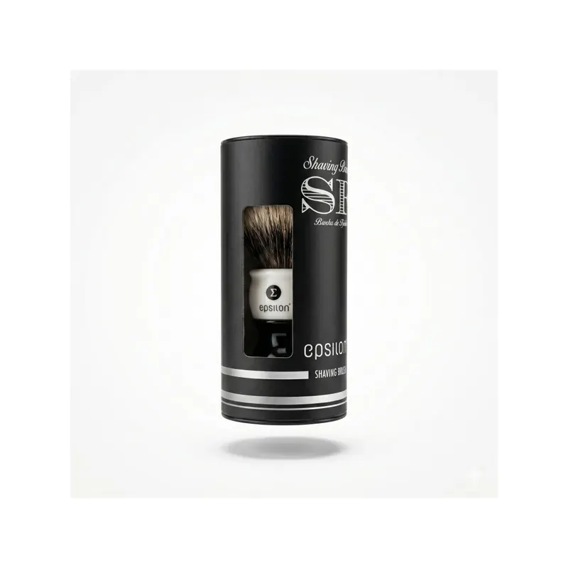 Epsilon Two Band Badger Shaving Brush Black & White 52/26mm
