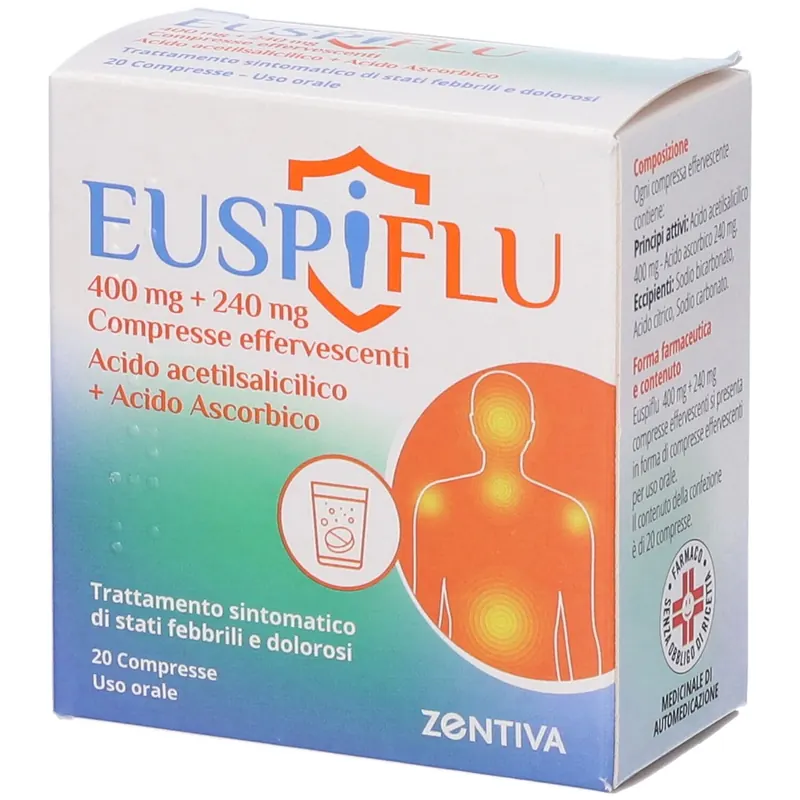 Euspiflu 400 mg + 240 mg 20 compresse effervescenti