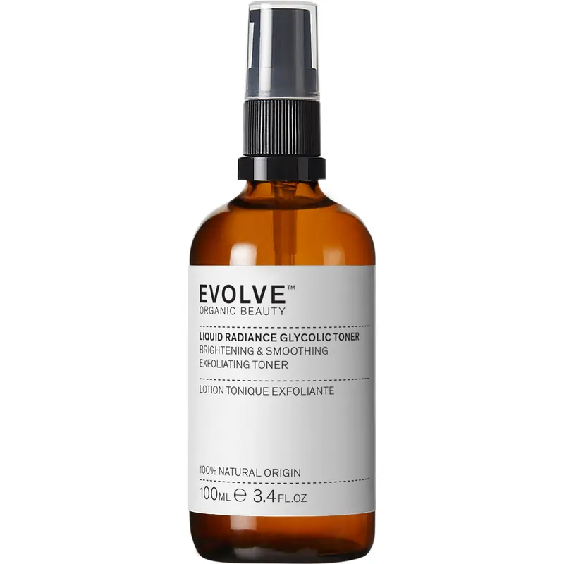 Evolve Organic Beauty Liquid Radiance Glycolic Toner, 100 ml