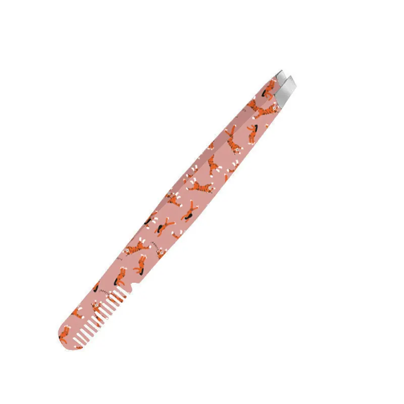 Eyebrow Tweezer with Comb Tigers Pattern FLER | Pinalli