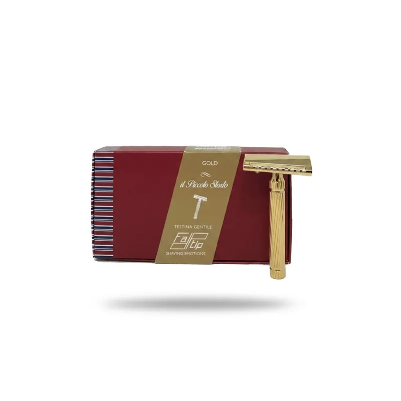 Fatip Piccolo Gold Slant Close Comb Double Edge Safety Razor