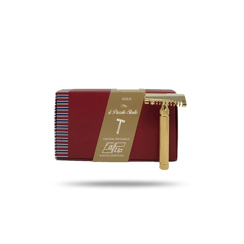 Fatip Piccolo Gold Slant Close Open Double Edge Safety Razor