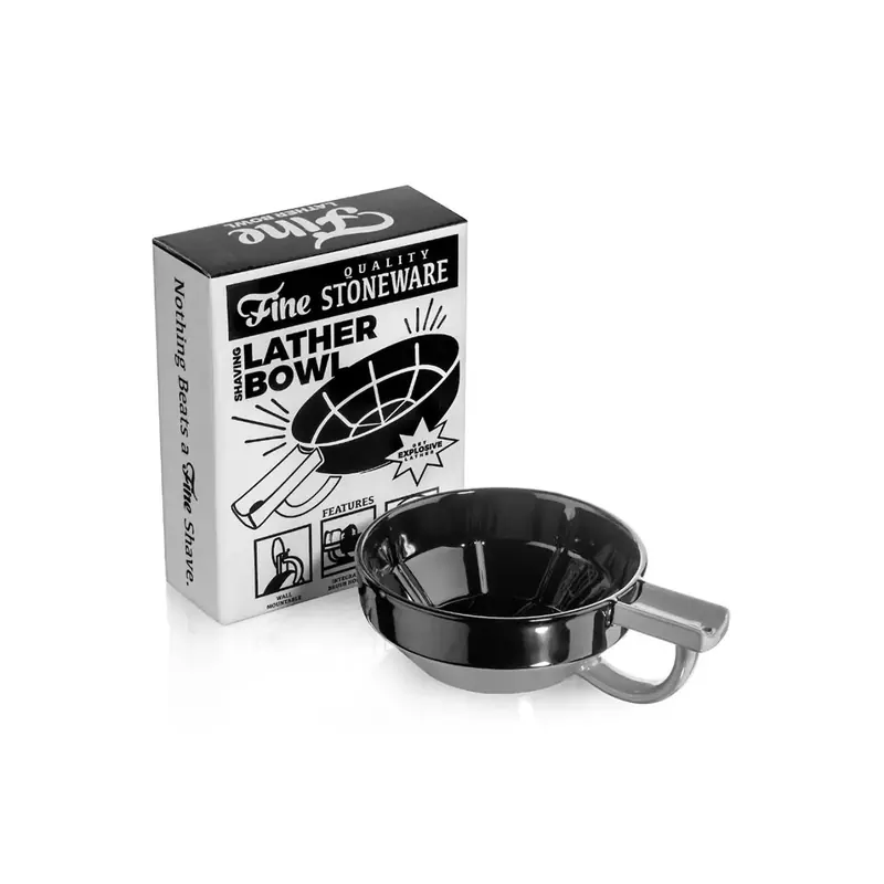 Fine Accoutrements Black/Grey Lather Bowl with StaticHole Technology