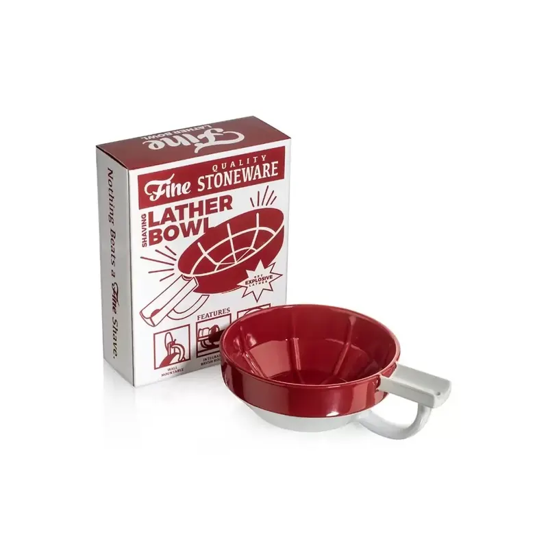 Fine Accoutrements Red Lather Bowl with StaticHole Technology