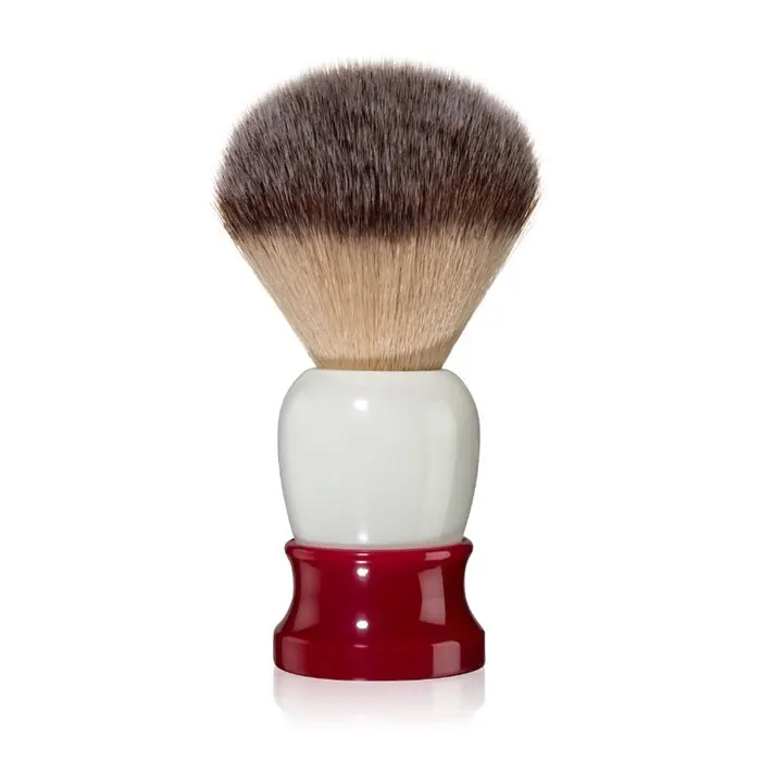 Fine pennello da barba sintetico classic Red and White 20mm