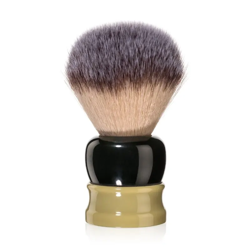 Fine pennello da barba sintetico stout Green and Gold 24mm