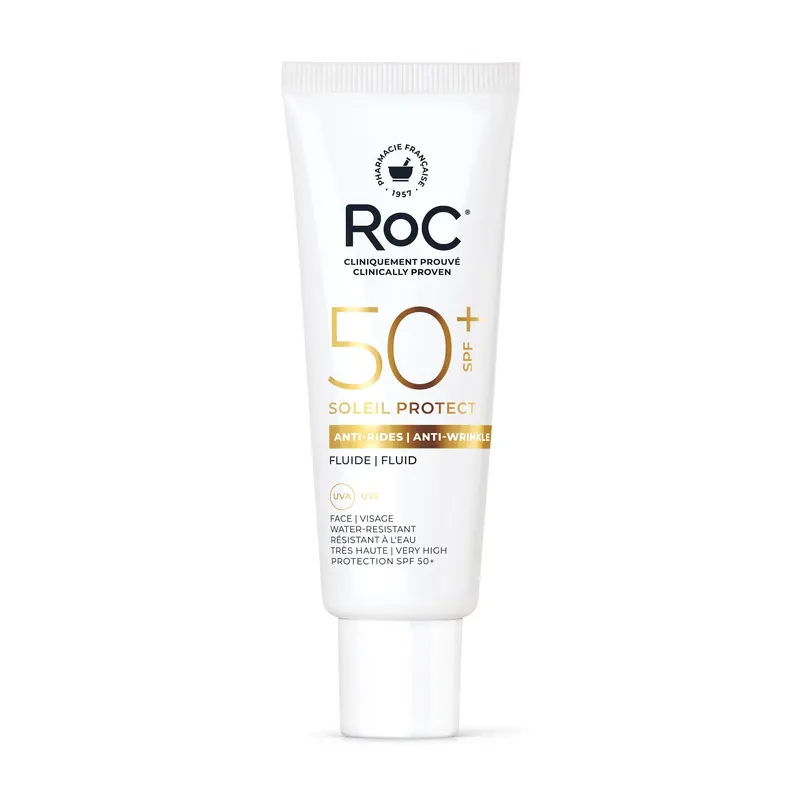 Fluido Solare Viso Anti-rughe Levigante SPF50 ROC | Pinalli