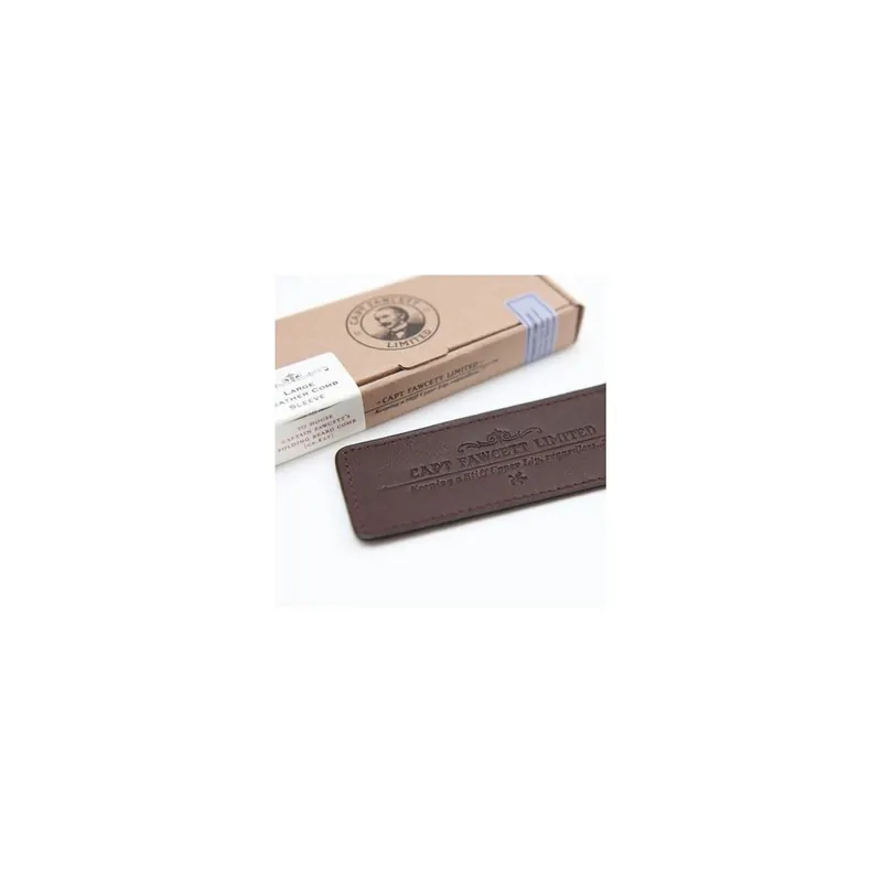 Funda de cuero para peine de barba de bolsillo plegable Captain Fawcett