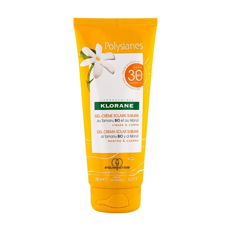 Gel-Crema Solare Sublime SPF30 con Tamanu BIO e Monoï KLORANE | Pinalli