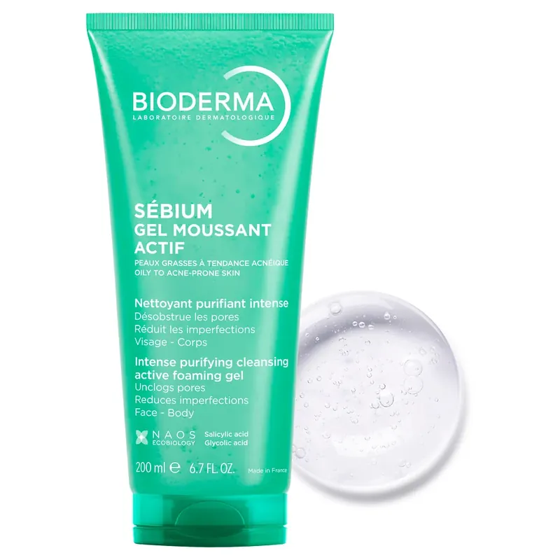 Gel Moussant Actif Gel detergente intensamente purificante BIODERMA | Pinalli
