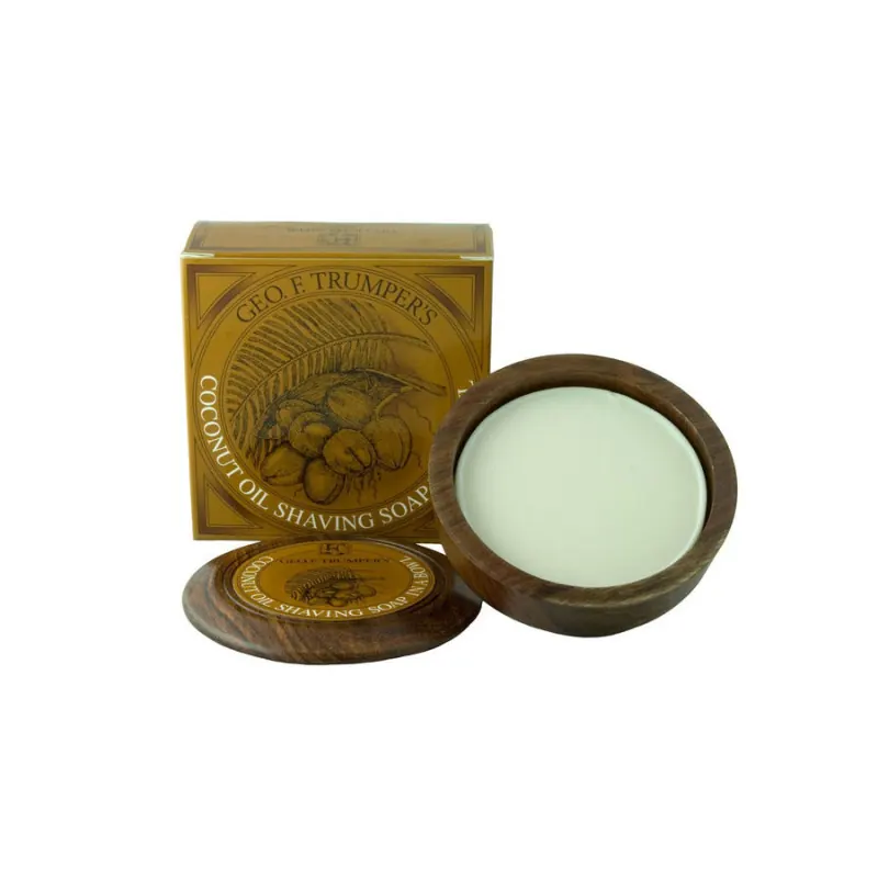 Geo F Trumper Coconut Oil Wooden Shaving Bowl & Soap
