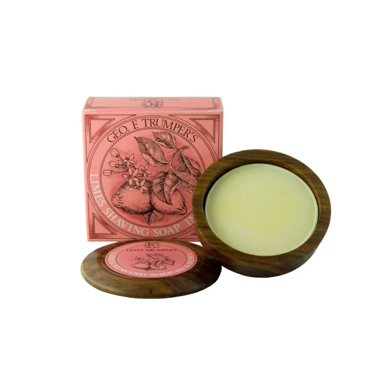 Geo F Trumper Limes Wooden Shaving Bowl & Soap