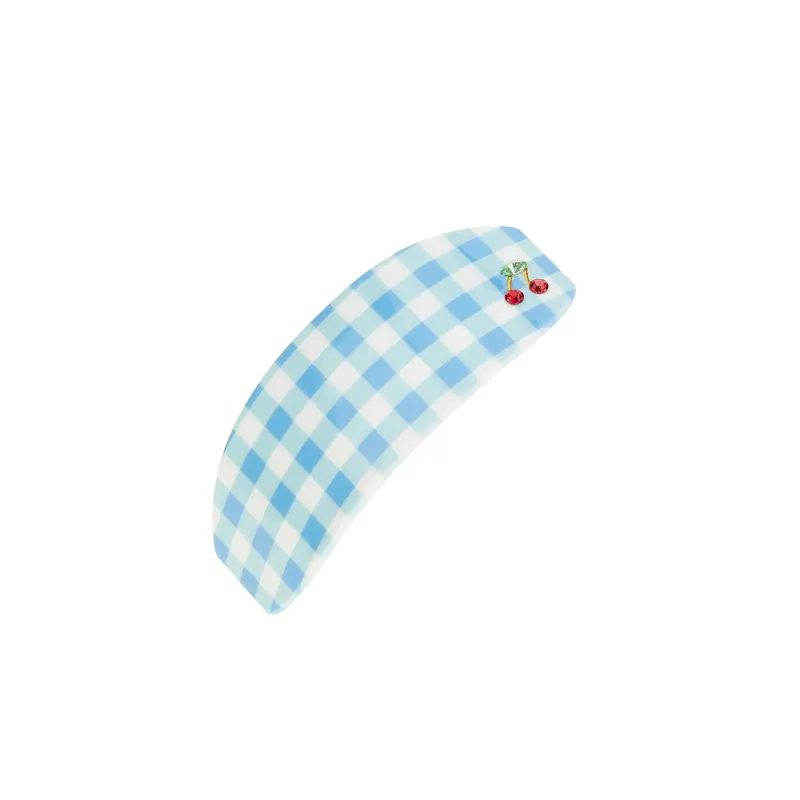 Gingham Hair Clip Azzurro PINALLI COLLECTION | Pinalli