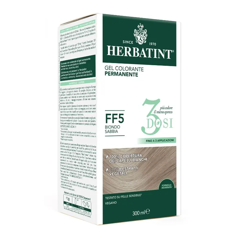 Herbatint Gel Colorante Permanente 3 Dosi FF5 Biondo Sabbia