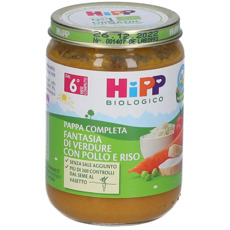 HiPP Biologico Pappa Completa Fantasia di Verdure con Pollo e Riso