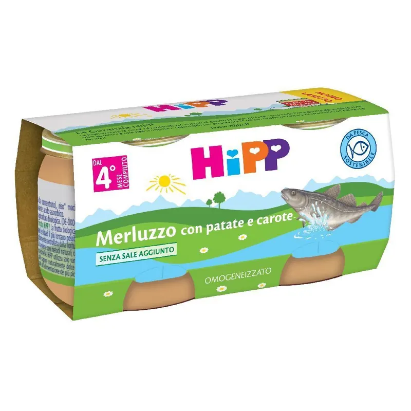 HiPP Omogeneizzato Merluzzo con Patate e Carote