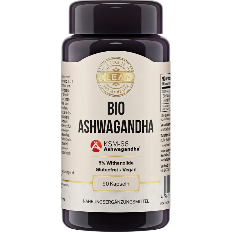 i like it clean Estratto di Radice di Ashwagandha Bio 600 mg, 90 capsule