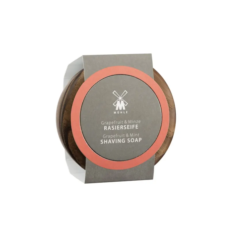 Jabón de Afeitar Pomelo y Menta & Bol Madera Mühle 65gr