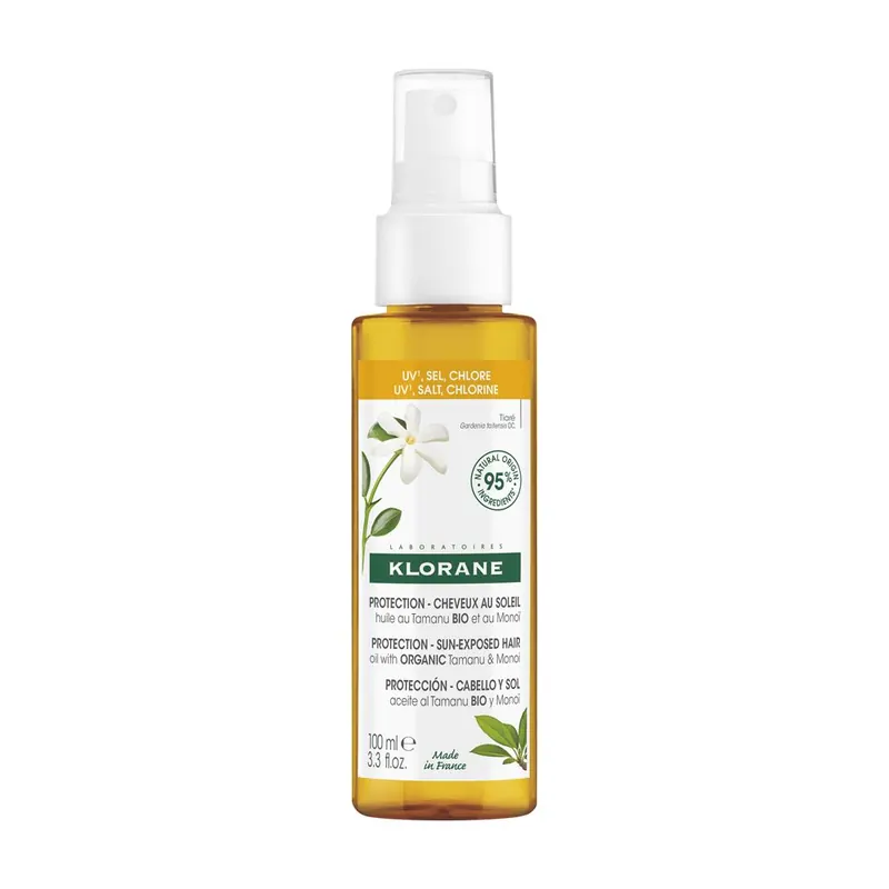 Klorane Olio al Tamanu BIO e Monoi 100ml- Capelli esposti al sole