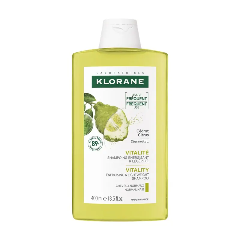 Klorane Shampoo Energizzante e Leggerezza alla Polpa di Cedro 400ml - Capelli grassi, eccesso di Sebo + Klorane Chinina shampoo 100ml GRATIS
