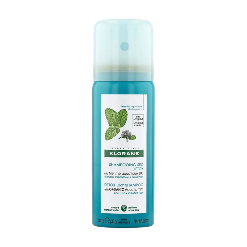 Klorane Shampoo Secco Detox alla Menta Acquatica BIO 150ml- Detox, capelli purificati