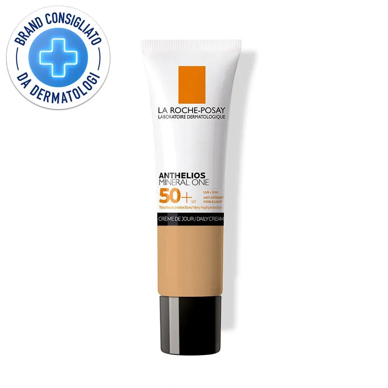 La Roche-Posay Anthelios Mineral One Crema Viso Colorata 04 Brown con protezione solare molto alta SPF50+ filtro 100% minerale 30 ml