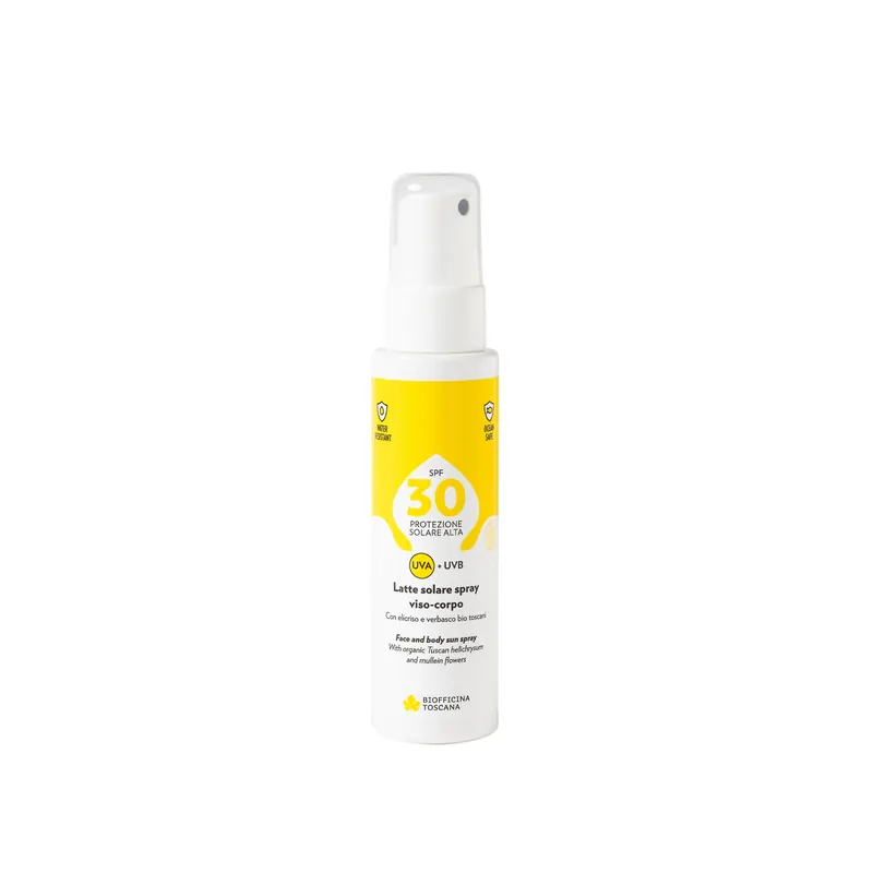 Latte solare spray viso-corpo SPF30 BIOFFICINA TOSCANA | Pinalli