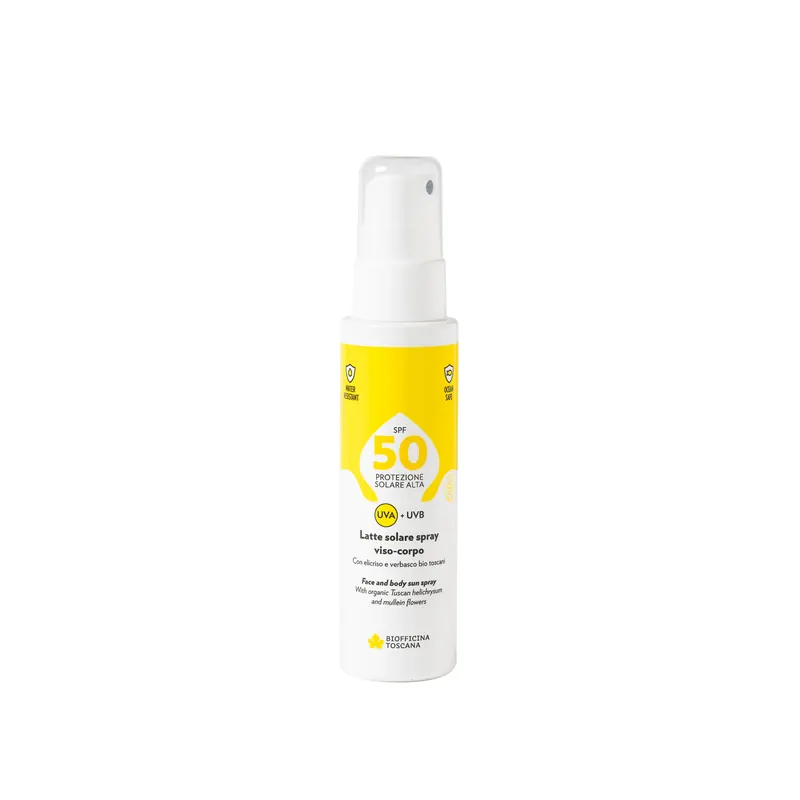 Latte solare spray viso-corpo SPF50 BIOFFICINA TOSCANA | Pinalli