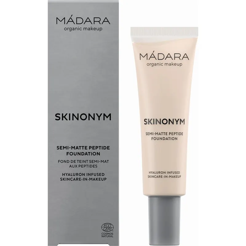 MÁDARA SKINONYM Semi-Matte Peptide Foundation, 40 Sand (30 ml)