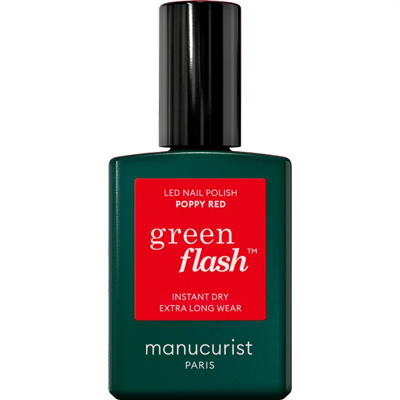 manucurist Green Flash Gel Nail Polish - Red & Bordeaux, Hollyhock (15 ml)