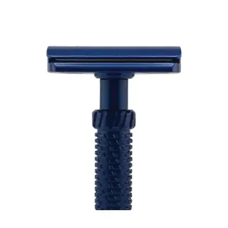 Maquinilla de afeitar clásica M3teorite aluminio mango largo color azul