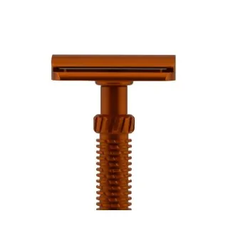 Maquinilla de afeitar clásica M3teorite aluminio mango largo color naranja