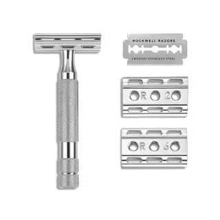 Maquinilla de afeitar clásica ROCKWELL 6C cromo blanco