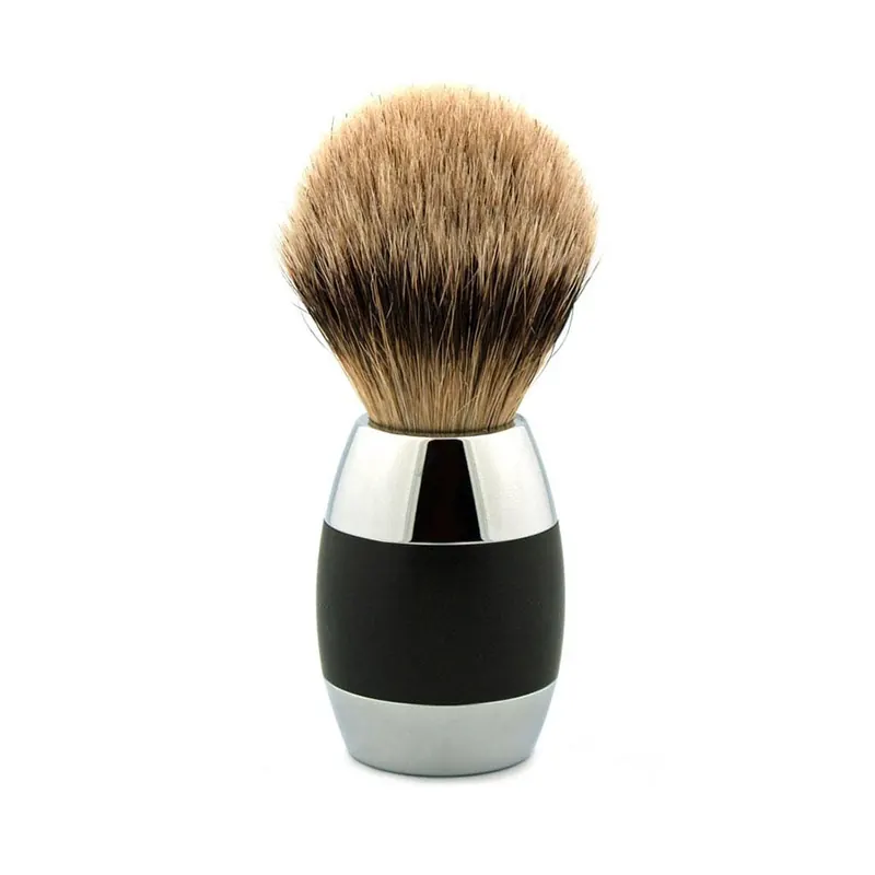 Merkur pennello da barba in tasso Silvertip Alu Black