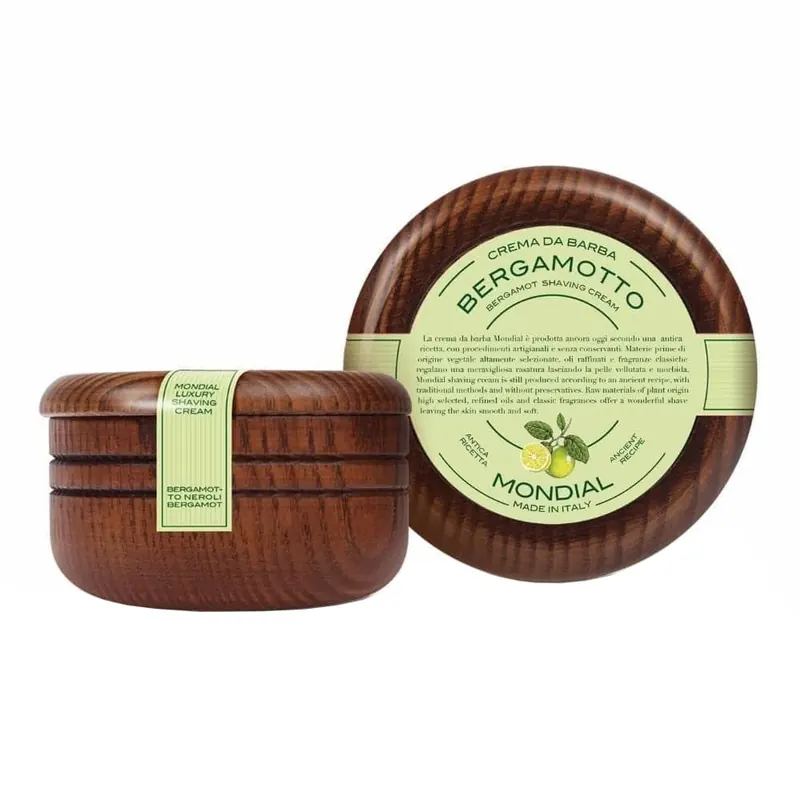 Mondial crema da barba in ciotola di legno Bergamotto 140ml