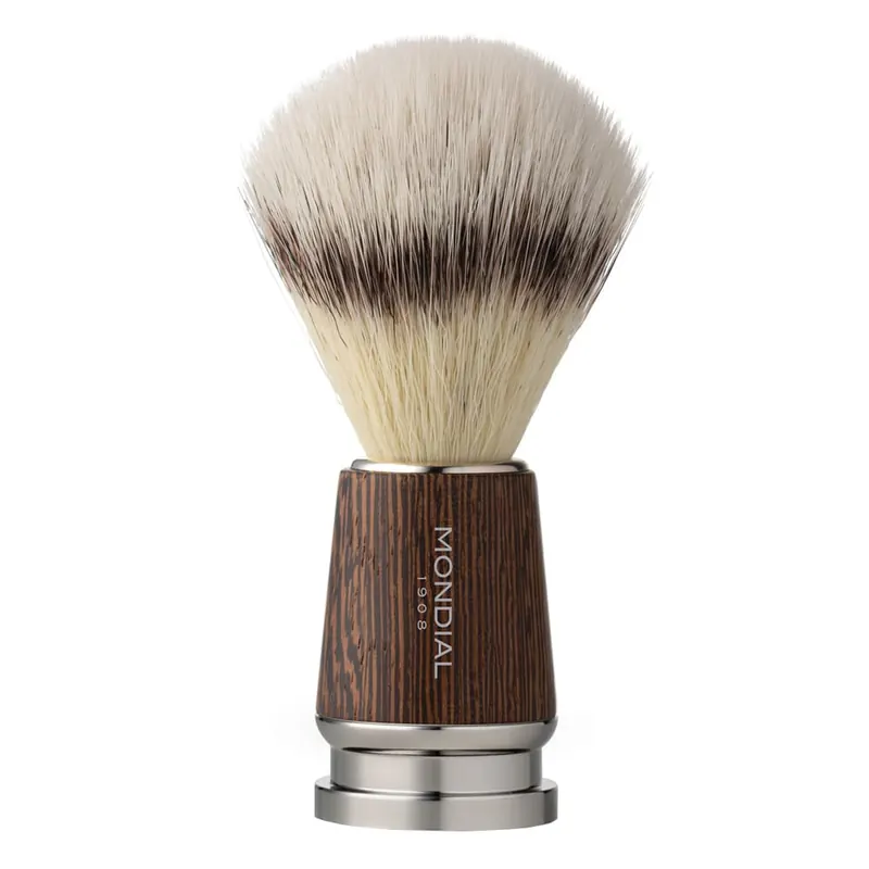 Mondial pennello da barba sintetico Wengè Wood Ecosilvertip
