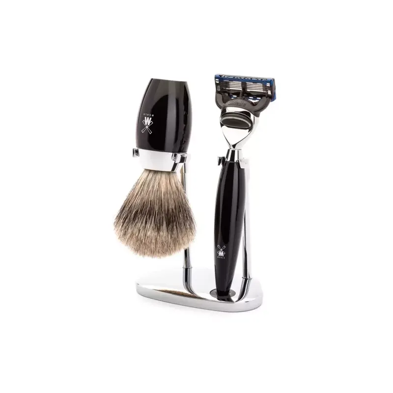 Mühle Kosmo Shaving Set Pure Badger Shaving Brush, Fusion Razor & Stand