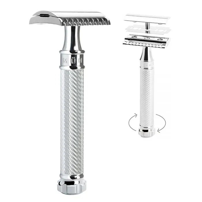 Muhle rasoio di sicurezza R41 Twist open comb in metallo cromato