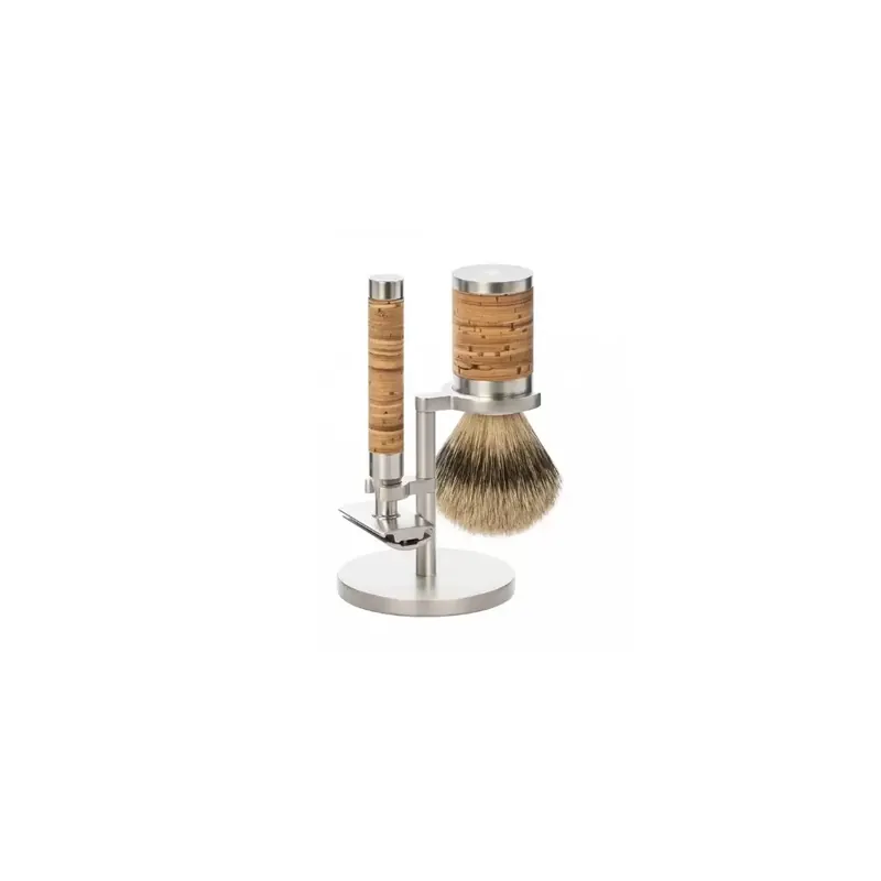 Mühle ROCCA Shaving Set Silvertip Stainless Steel Birch Bark