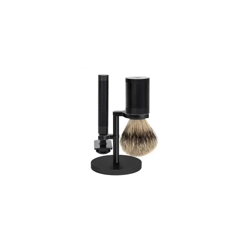 Mühle ROCCA Shaving Set Silvertip Stainless Steel DLC