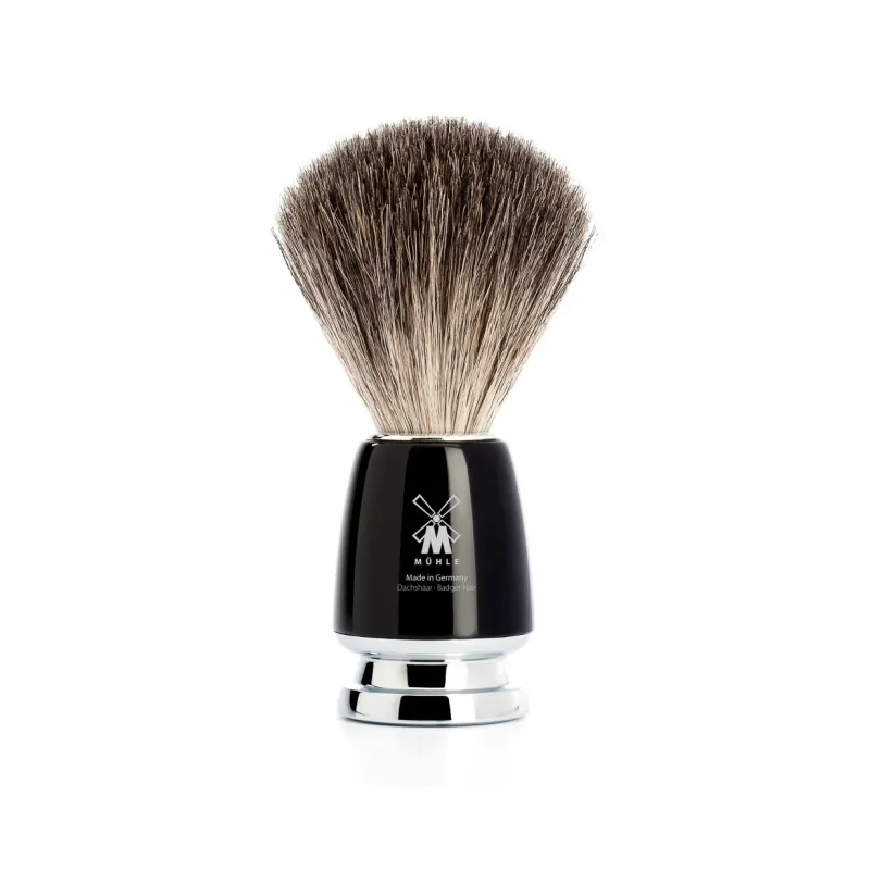 Muhle Rytmo Black & Chrome Shaving Brush (Pure Badger)