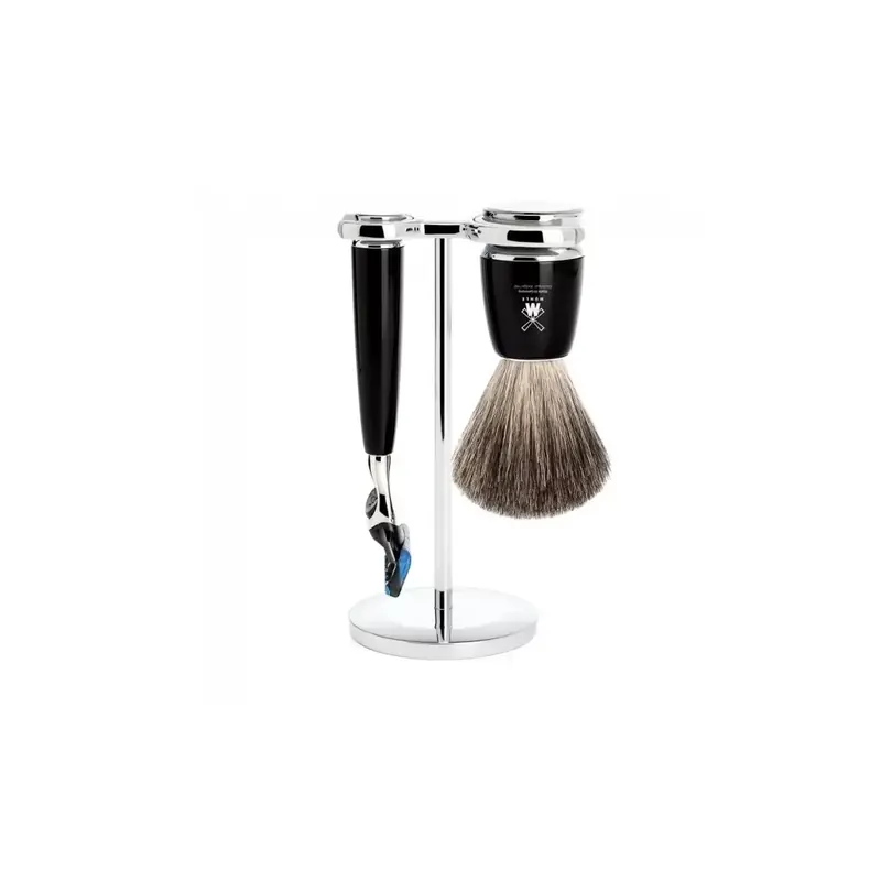 Mühle Rytmo Shaving Set Pure Badger Shaving Brush, Fusion Razor & Stand