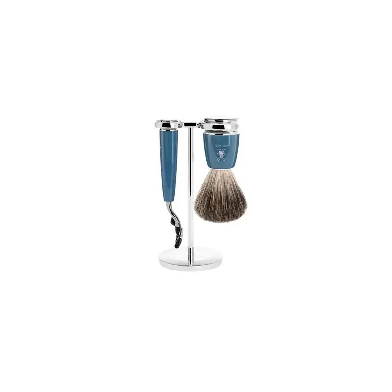 Mühle Rytmo Shaving Set Pure Badger Shaving Brush, Mach3 Razor & Stand Petrol