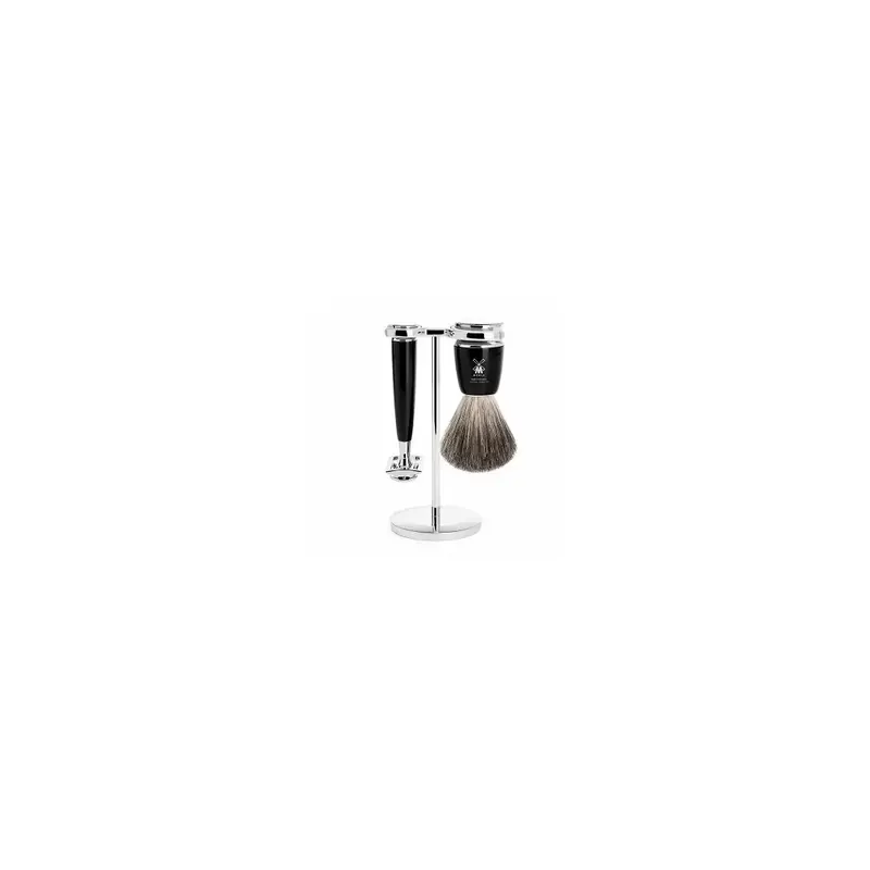 Mühle Rytmo Shaving Set Pure Badger Shaving Brush & Safety Razor Resin Black