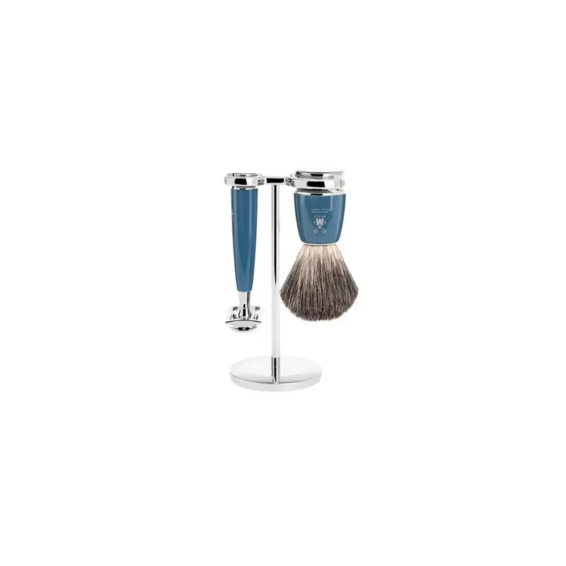 Mühle Rytmo Shaving Set Pure Badger Shaving Brush & Safety Razor Resin Petrol Bl