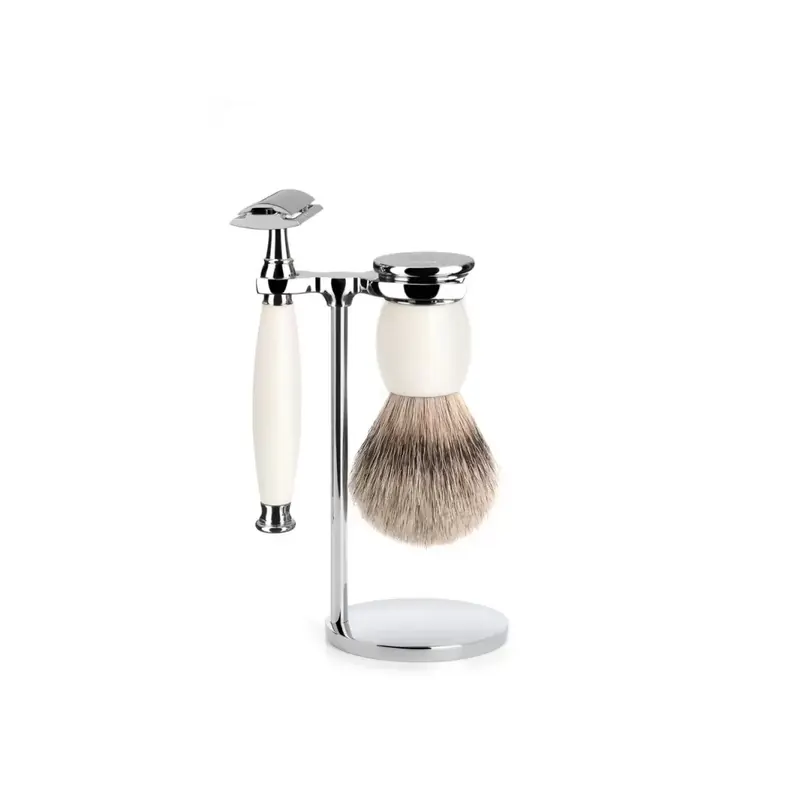 Mühle Rytmo Shaving Set Silvertip Badger Shaving Brush, Safety Razor & Stand
