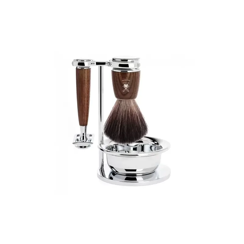 Mühle Rytmo Traditional Shaving Set Pure Badger Fibre Shaving Brush, Safety Razo
