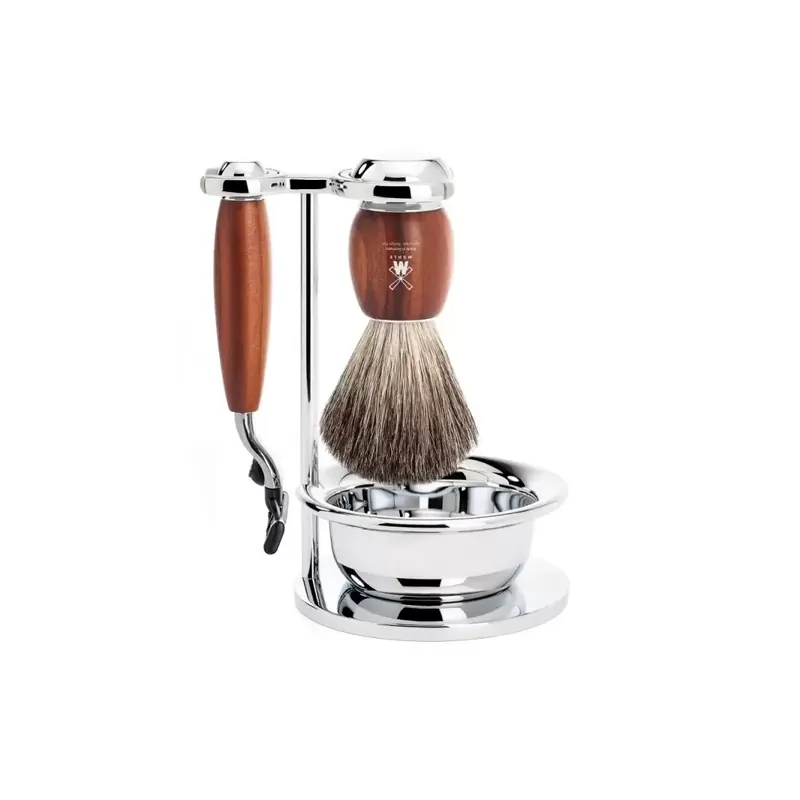 Mühle Shaving Set, Pure Badger Shaving Brush, Mach3 Razor, Stand and Bowl Vivo S